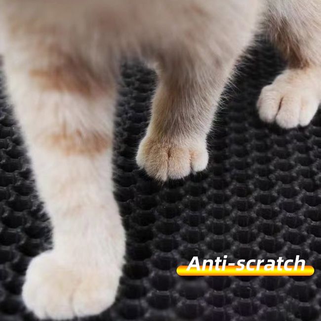Waterproof Cat Litter Mat Double Layer Pet Litter Box Mat Non-slip