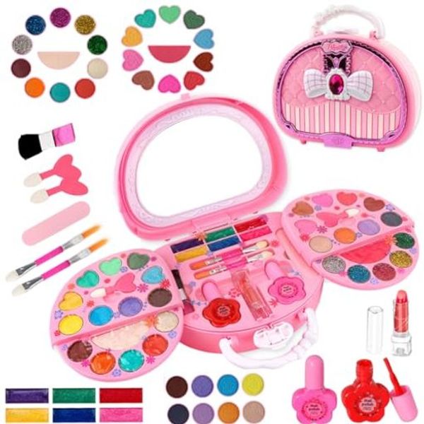 CSDMEEWIN Makeup Set for Kids, Cosmetic Set, Makeup Toy, Manicure, Girls, Pretend Play, Christmas, Gift... (M635)