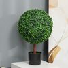 Indoor/Outdoor 23.5 Inch Faux Boxwood Greenery w/ High-Quality Color & Pot