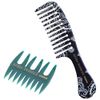 Bablo Pomade Grooming Jumbo Comb (Navy Paisley Pattern) & Mesh Comb (Green), Set of 2, Coarse Comb & Barber