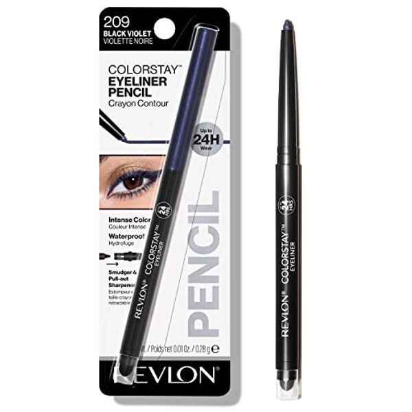 [Lime] REVLON ColorStay Pencil Sharpener Built-in Eyeliner Waterproof Smudge-resistant Long-lasting Eye Makeup with Ultra-fine Tip 201 Black 0.3g0.01 oz