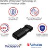 Verbatim 49065 64GB Pinstripe USB Drive - Black