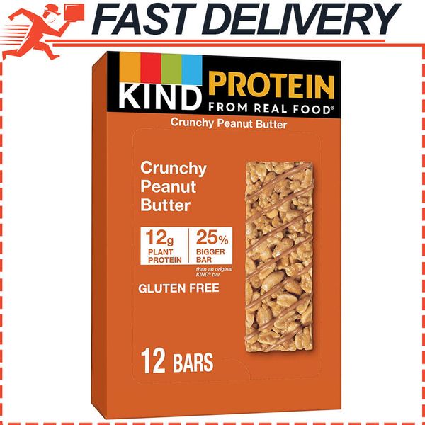 KIND Protein Bars Crunchy Peanut Butter Gluten Free, 12g Protein, 12 Ct, 21.12oz