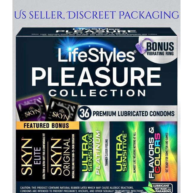 Bulk LifeStyles V1brating Ring+36 Count Assorted Premium Lubricated Condoms Pack