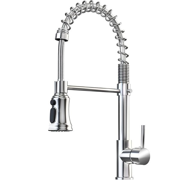 ZHZIRO Kitchen Tap, Kitchen Sink Mixer Tap with 360° Swivel Pull Down Sprayer