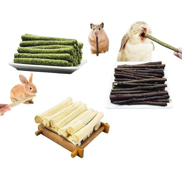 Rabbit Chew Toys 100g Apple Wood Sticks,100g Sweet Bamboo,100g Grass Rolls for Teeth Care,Natural Bunny Chewing and Treat Toys for Guinea Pigs Hamster Chinchillas Hedgehog Small Animals (300g(0.66lb))