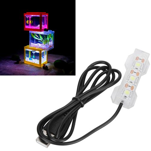 Pssopp LED Aquarium Lighting Small Aquarium Water Plants Light Desktop Aquarium Mini Decoration Soft LED Lamp