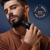 King C. Gillette Cordless Beard Trimmer for Men, Kit includes 1 Trimmer, 3 Interchangeable Combs, 1 Cleaning Brush, 1 Charger, 1 Travel Bag, BLUE