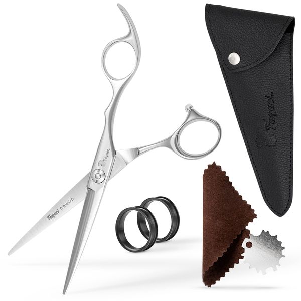 Fagaci Professional Hair Scissors 6” Extremely Sharp Blades, Fine Cutting Blades, Hair Cutting Scissors Professional, Hair Shears, Barber Scissors Set for Men and Women, Haircut Scissors Hair Kit