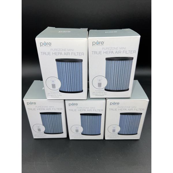 Pure Enrichment Mini Genuine True HEPA Replacement Filter for PureZone Mini 5 Pk