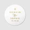 Gold Foil Wedding Monogram Stickers - Personalized Clear Envelope Seals - RW01