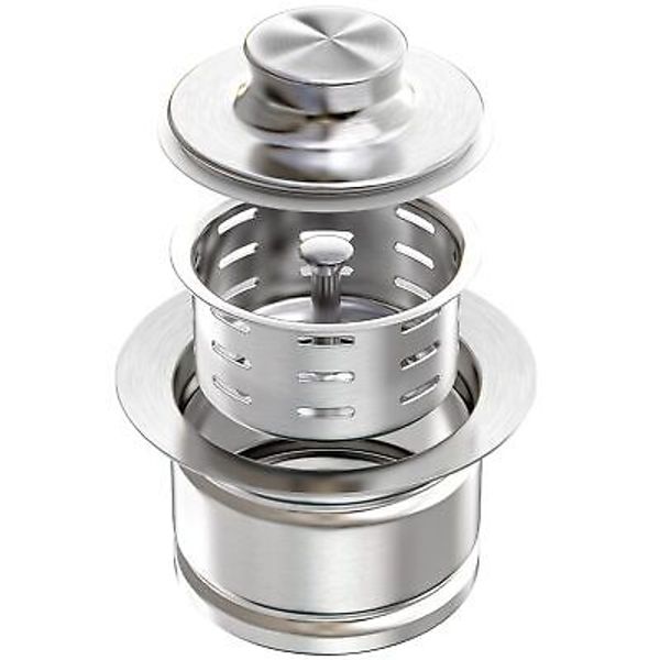 KONE Extended Garbage Disposal Flange with Strainer and Stopper, Deep 304 Sta...