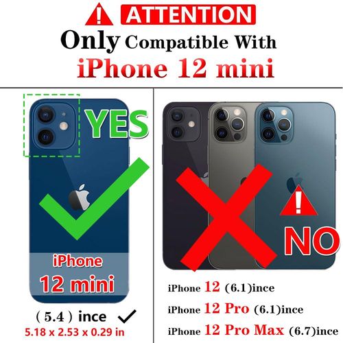 Yiakeng for iPhone 12 Mini Case: iPhone 12 Mini Phone Case with HD Screen Protector - Military Grade Protective Cases with Ring for iPhone 12 Mini(Dark Green)
