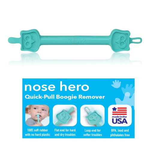 Eztotz Nose Hero - Baby Nose and Ear Cleaner Tool - Made in USA 100% Soft Flexible Rubber Infant Booger Picker - Essential Baby Care Products - Nasal Boogie Sucker Tool - Safe, BPA Free