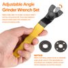 sourcing map Angle Grinder Wrench 0.4"-1.6"(10-40mm) Range Universal Adjustable Lock Nut Pin Replacement Wrenches Spanner for Angle Grinder Machine Table Grinder Marble Machine, Yellow