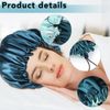 2 Pack Satin Bonnet Silk Bonnet for Sleeping, Adjustable Double Layer Satin Bonnet for Natural and Curly Hair Silk Cap Hair Bonnet for Sleeping