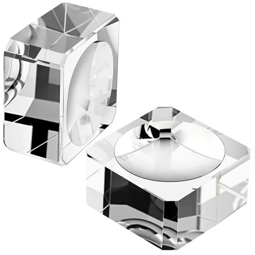 Juanxian 2 Pcs 1.4in Square Crystal Ball Stand Clear Glass Ball Display Stand for 60mm to 90mm Crystal Ball