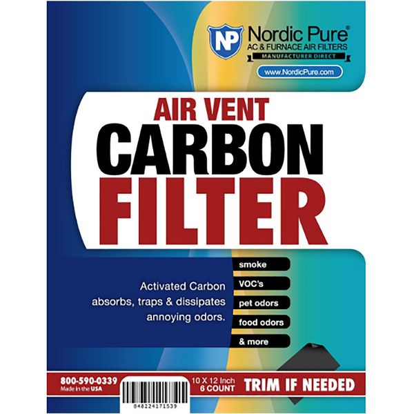 Carbon Air Vent Register Filter Nordic Pure 6 Pack 