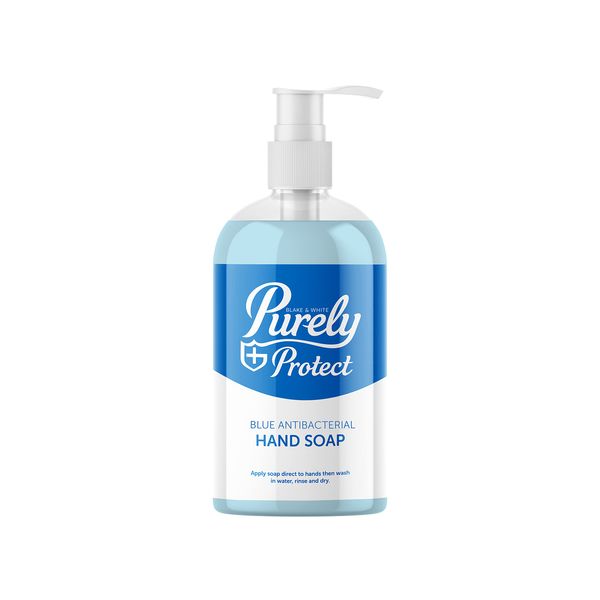 Blake and White Antibacterial Hand Soap 500ml -Purely Protect Blue Handwash Liquid Soap for Home, Office,Kitchens and Washrooms-Unscented Hand Wash to Kill 99.9percent of Germs and Bacteria-Pack of 1