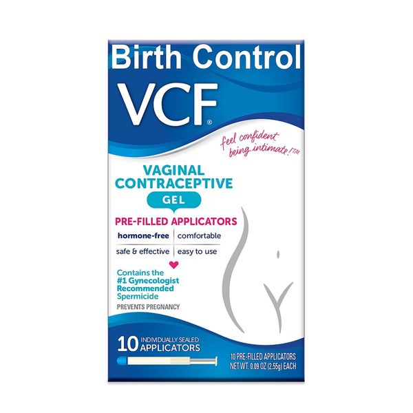 VCF Vaginal Contraceptive Gel Prefilled Applicators with Spermicide, 1 Box of 10