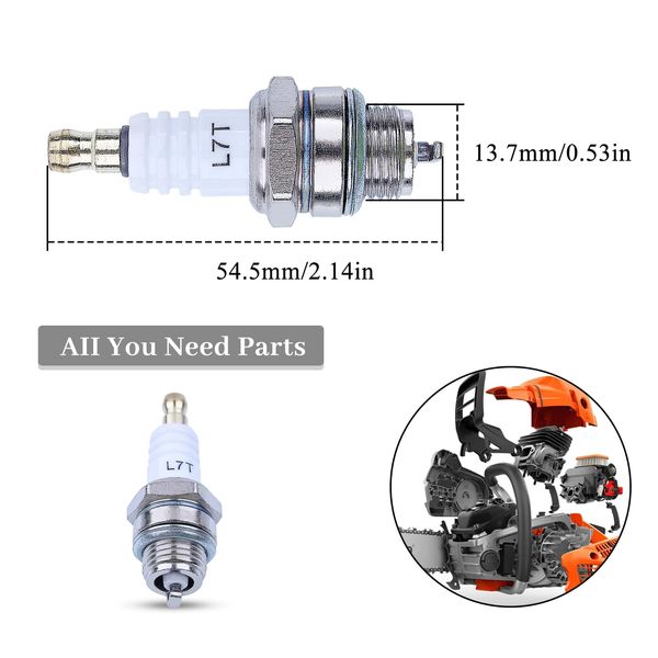 HAISHINE L7T Spark Plug 2 Stroke Spark Plug for BPMR7A/RCJ6Y/WSR5F/RCJ7Y/BPR5ES Replacement Parts for STIHL MS180 MS170 MS210 MS230 MS250 FS55 FS55C FS46 FC55 Fit Chainsaw & Lawnmower & Brush Cutter