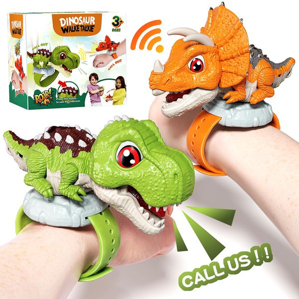 Uregoio Dinosaur Walkie Talkies Toys for Kids, 2 Way Radio Long Range Walkie Talkie for Toddlers,Outside,Outdoor Camping Games, Hiking,Birthday Gifts for 3 4 5 6 7 8 9 10 Year Old Boys Girls