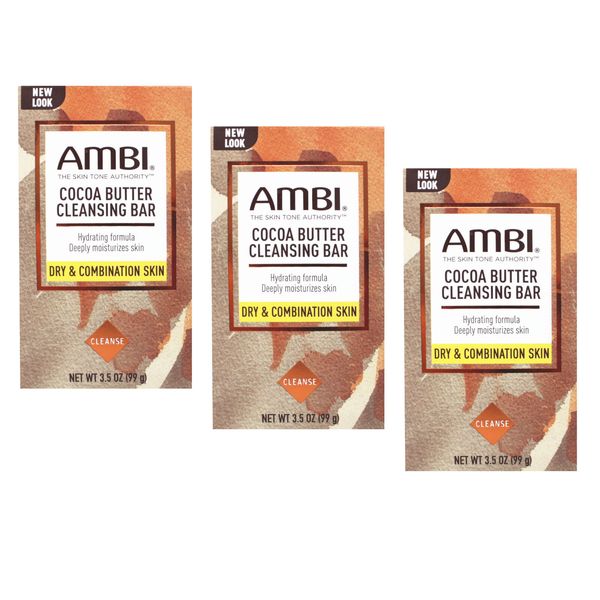 AMBI Cocoa Butter Cleansing Bar Soap - 3.5oz - 3 Pack