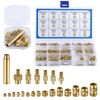 LEONTOOL Insert Nut Set 307 Pieces M2 M2.5 M3 M4 M5 M6 1/4-20 Embedded Nut Threaded Insert Kit Threaded Insert for Plastic Set Brass Nut Insert Insert for Plastic Set Embedded Nuts Female Threaded