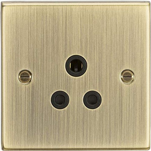 Knightsbridge CS5AAB Square Edge Antique Brass Finish with Insert 5A Unswitched Socket, 230 V