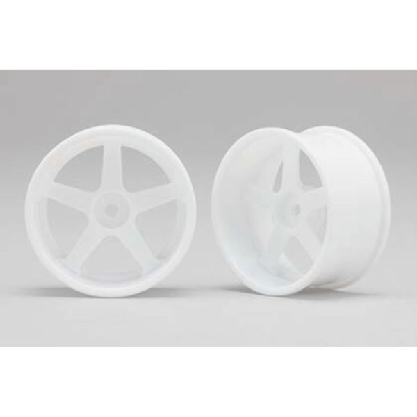 Racing Performer 5 Spoke Drift Wheels (12mm Hex) (White) (6mm Offset)