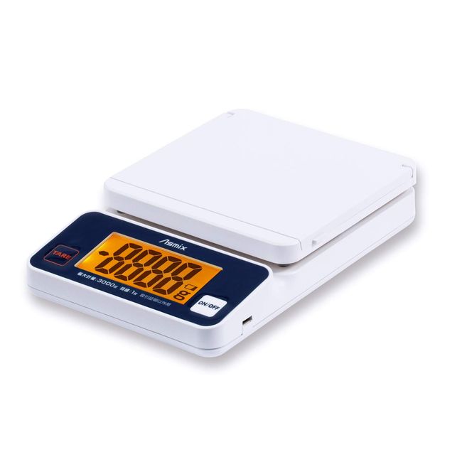 Asuka DS3300U Digital Scale, Up to 6.6 lbs (3 kg), Postage List, USB Powered, Stand Function