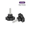 sourcing map 2Pcs Star Knobs, M10x30mm Plastic Hex Shaped Clamping Handle Screw Knobs, Hand Tightening Star Screw Knob for Machinery Umbrella Base Replacement