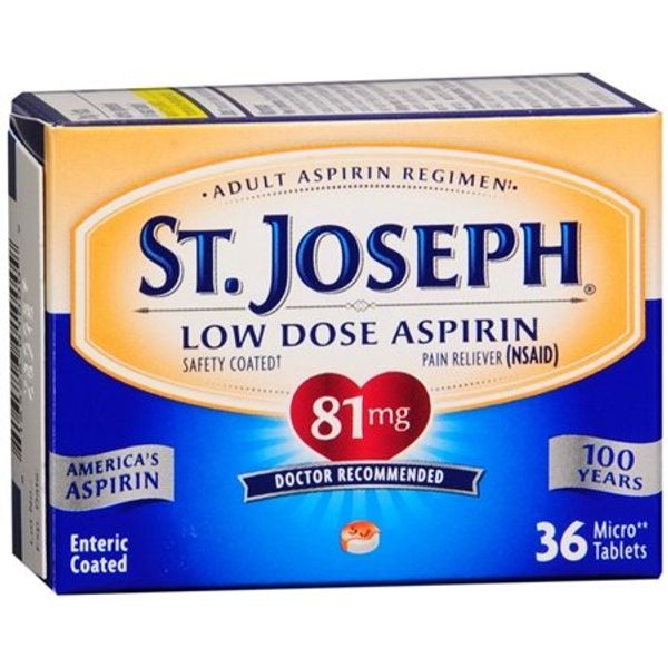 St Joseph Aspirin Safety Coated 81mg 36 Tablet (2 Pack)
