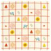 Hamamonyo Washed Towel Handkerchief, Summer Pattern on Lattice