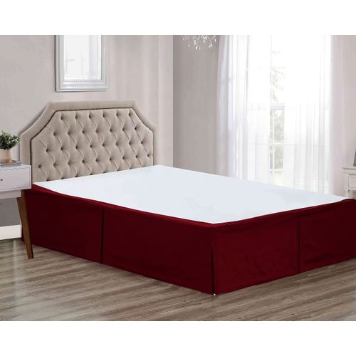 Super Soft Solid Brushed Microfiber 14" Pleated Bed Skirt/ Dust Ruffle - by Sheets & Beyond (Full Size, Burgundy)