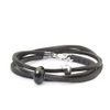 Trollbeads Leather Bracelet Black/Silver, 45 cm / 17.7 in