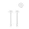 2pcs Bone Nose Stud Retainer Clear Acrylic Flexible 2mm Flat Disk Top Bioflex PTFE