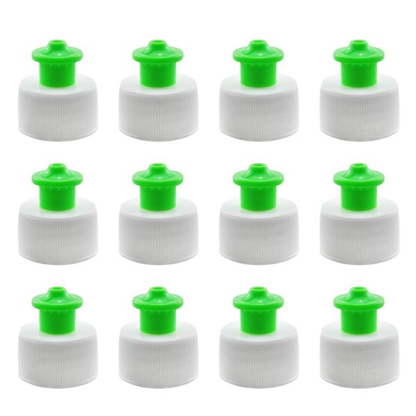 JCBIZ 12pcs 410/28 Points Plastic PP Pull-Off Cap Push-Pull Cap for Water Bottle Hand Wash Cleanser Stretch Flip Cap