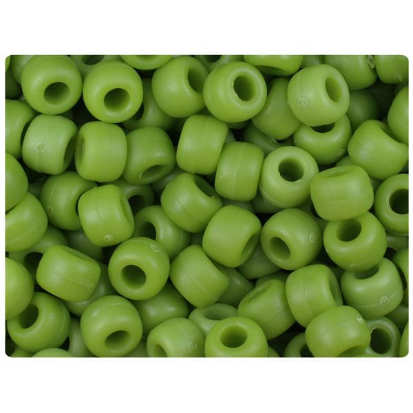 BeadTin Olive Matte 9mm Barrel Pony Beads (500pcs)