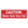Standard Caution Water Gets Very Hot Sign (Red) - Large 1 Pack