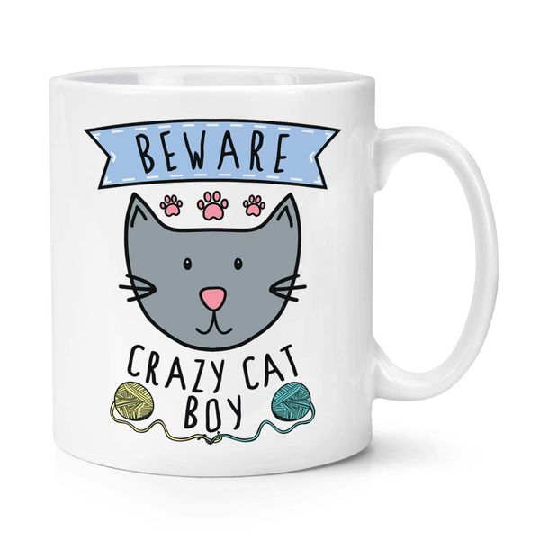 Beware Crazy Cat Boy 10oz Mug Cup