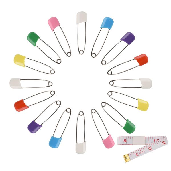 Hanycon Diaper Pins Mix Color Color Nappy Safety Pins Hold Clip Locking Cloth, Pack of 100