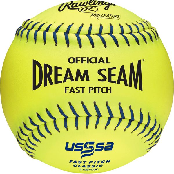 Rawlings, Official DREAM SEAM Fastpitch Softballs ,12" USSSA , C12BYLUC ,(Pack of 12)