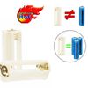DIANN 10pcs 3 AAA Battery Holder Case Box Cylindrical for LED Flashlight Torch Light White