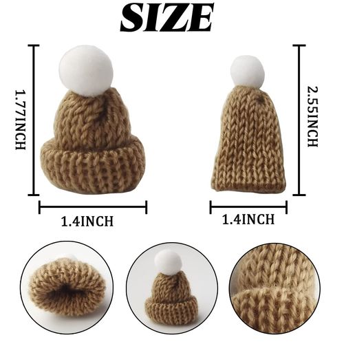 GXXMEI 55PCS Mini Christmas Knit Hats - DIY Hair Accessories Crafts & Ornaments (Multi-Color)