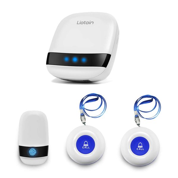 LIOTOIN Calling Bell for Nursing Care [1 Receiver + 3 Transmitters Set] Wireless Home Call Chime Nurse Call Intercom No Construction Required Cordless Chime for Home Use Nursing Care Call Bells