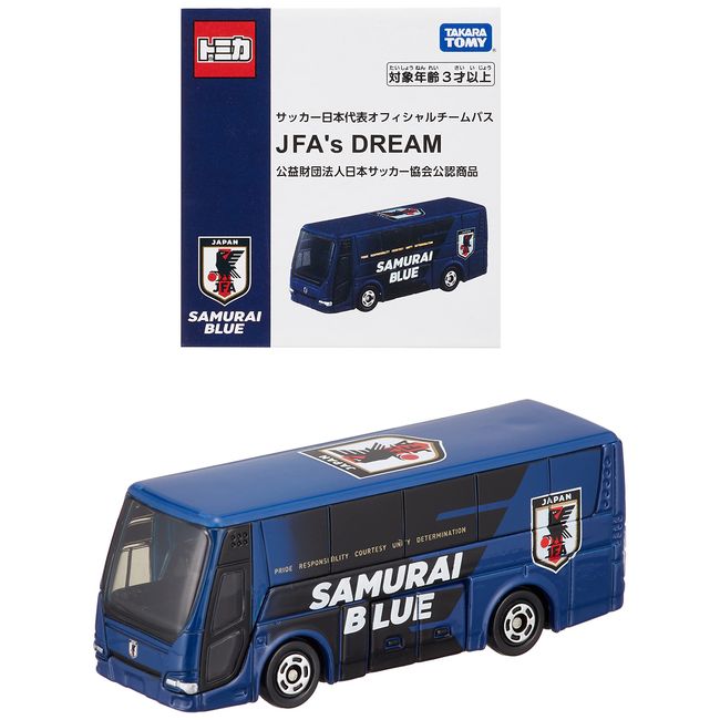 Takara Tomy "Tomica Japan National Football Team Bus JFA's DREAM" Mini Car, Toy, Unisex, 3 Years Old and Up, Boxed, Toy Safety Standards Passed, ST Mark Certification, TOMICA TAKARA TOMY