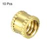 MACHSWON Knurled Insert Nuts-10Pcs 1/4-20x6mmx8mm Female Thread Brass Threaded Insert Embedment Nut for 3D Printer