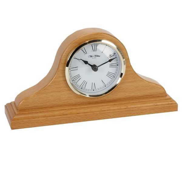 Classic shape Napoleon Design Light Wood, Quartz Mantel Clock