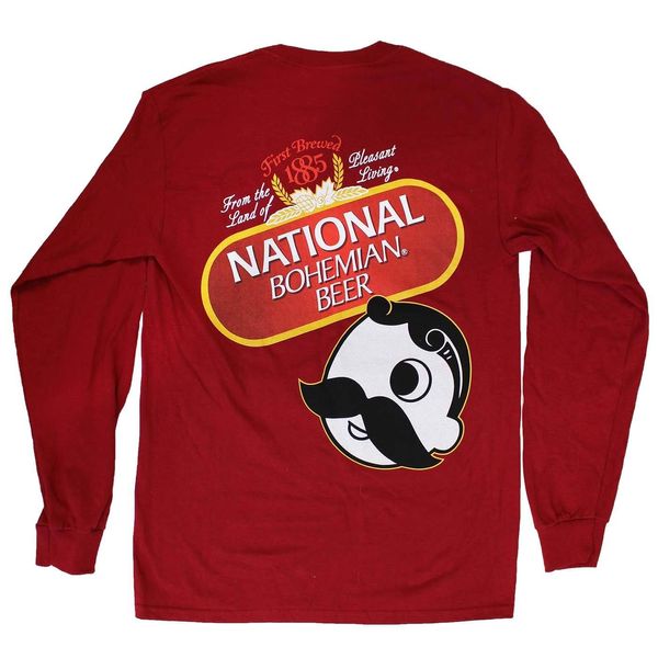 National Bohemian Beer Signature Classic (Cardinal) / Long Sleeve Shirt - X-Large / Red